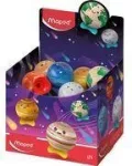 Maped Planet metalinis pie&scaron;tukų drožtukas su talpykla, įvairūs dizainai, 24 vnt. dėžutė 051102EU