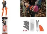 Bradas V-SERIES daugiafunkcės sodo genėjimo žirklės su keičiama priekalo geležte, oranžinės, 1 vnt. (KT-V1)