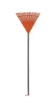 HORTUS lapų grėblys su aliuminio kotu, oranžinė 45 cm galvutė, 20 dantukų