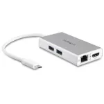 StarTech.com USB-C kelių prievadų adapteris &ndash; USB-C kelioninė stotelė su 4K HDMI, 60W maitinimo perdavimu, GbE, 2 prievadų USB-A 3.0 stotelė &ndash; ne&scaron;iojamas mini USB-C dokas ne&scaron;iojamam kompiuteriui &ndash; balta