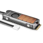 Axagon CLR-M2FAN varinis radiatoriaus &scaron;ildytuvas su ventiliatoriumi vienpusiams ir dvipusiams M.2 SSD diskams, dydis 2280, auk&scaron;tis 13 mm