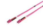 DIGITUS Fiber Optic Patch Cord, LC į LC, daugiamodis OM4 - 2 m; dupleksas, spalva RAL4003