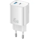 USAMS CC290 T66 45W GaN USB-A + USB-C kroviklis