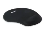 Equip gelinis pelės kilimėlis su rie&scaron;o atrama, juodas, monochromatinis, audinys, gelis, poliuretanas, neslystantis pagrindas