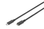 DIGITUS AK-300210-020-S USB-C ilginimo kabelis, USB 2.0, USB-C ki&scaron;tukas / lizdas, 3 A, 2 m, juodas