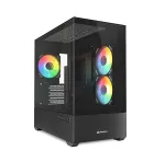 Sharkoon MK6 RGB Micro-ATX kompiuterio korpusas, juodas, grūdintas stiklas