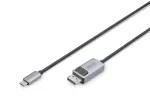 DIGITUS USB Type C į DisplayPort adapterio kabelis 8K@30Hz HBR3 aliuminio korpusas juodas 1m