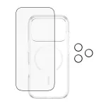 Apsaugos rinkinys PanzerGlass CARE 3-in-1 Flagship Explorer, skirtas iPhone 17 Pro &ndash; grūdintas stiklas, PET, silikonas, skaidrus
