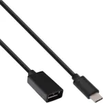 InLine USB 3.2 Gen.1x2 adapterio kabelis, USB-C (vyri&scaron;kas) / USB-A (moteri&scaron;ka), juodas, 0,15 m
