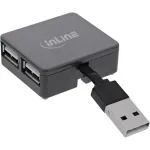 InLine USB 2.0 4 prievadų &scaron;akotuvas, USB-A ki&scaron;tukas į 4x USB-A lizdą, kabelis 4 cm