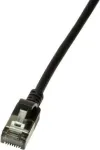 LogiLink CQ9033S RJ45 tinklo kabelis, jungiamasis kabelis CAT 6a U/FTP 1,00 m juodas, itin plonas, liepsną slopinantis