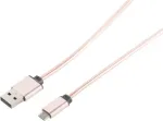 USB laidas S/CONN 14-11002 1 m USB A Micro-USB B Rožinis auksas