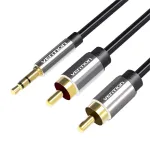 Vention 3,5 mm lizdas &ndash; 2x RCA ki&scaron;tukas garso kabelis 1 m juodas metalinis tipas