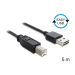 USB kabelis DeLOCK 85553 USB 2.0 5 m USB A USB B juodas
