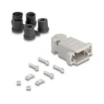 DELOCK D-Sub korpusas 9 kontaktų su guminiais tarpikliais, plastikinis, juodas/pilkas, 41,6&times;31,6&times;19,8 mm