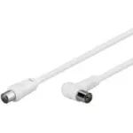 Wentronic Goobay Antenos kampinis jungiamasis laidas, 100% ekranuotas, baltas, 2,5 m - Coax ki&scaron;tukas Koax lizdas 90&deg; (67360)