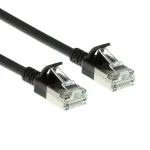 ACT Black 1 m LSZH U/FTP CAT6A plonas duomenų centro pataisos laidas su apsauga nuo užkabinimo, RJ45 jungtimis