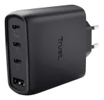 TRUST Maxo 65W vidinis kintamosios srovės greitasis įkroviklis, 3&times; USB-C, maks. 20V, 2m laidas, juodas
