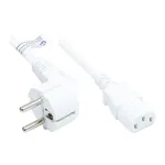 Good Connections maitinimo kabelis su įžemintu ki&scaron;tuku E+F tipo (CEE 7/7, kampinis) į C13 (tiesus), baltas, 0,75 mm&sup2;, 1,8 m (P0130-W018)