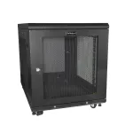 StarTech.com 4-Post 12U serverio spintos stovas, užrakinama 19 colių duomenų spinta kompiuteriams / AV / IT įrangai, biuro / namų tinklo stovas su ratukais ir reguliuojamais montavimo bėgiais