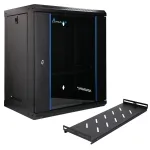Extralink Lite 12U 530X400 sieninis spintos stovas juodas su lentyna