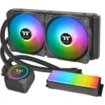 Thermaltake Floe RC 240 Skysčio au&scaron;intuvas su integruotu RAM vandens bloku, 240mm radiatorius, 2x 120mm ARGB PWM ventiliatoriai, Intel/AMD
