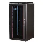 ROLINE 19-Inch Network Cabinet Pro 22U, 600x600 mm (WxD), Glass Door, Black