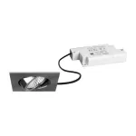 Brumberg 39365153 BB05 LED įmontuojamų &scaron;viestuvų komplektas, kvadrato formos, nikelio spalvos, 6 W, 230 V, 3000 K (830), reguliuojamas fazės dimeriu, pasukamas