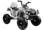 LEAN CARS Quad BDM0906 elektrinis važiuoklis su pripūstais ratais, LED žibintais ir MP3 grotuvu, baltas