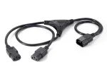 Equip 112210 Power Splitter laidas, 1,6 m, C14 į 2x C13, juodas