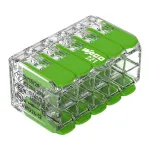 WAGO 221-430 COMPACT 2-Conductor Connector, 0.2-4 mm&sup2;, 15 vnt., Green Range