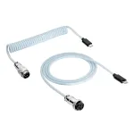 Akyga AK-USB-49 spiralinis Aviator USB-C &ndash; USB-C kabelis su GX16 jungtimi, USB 2.0, 3 m, baltas