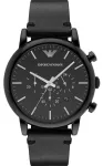 Armani Renato vyri&scaron;kas chronografinis laikrodis AR1918 46 mm juodas ciferblatas odinė apyrankė