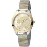 JUST CAVALLI moteri&scaron;kas laikrodis JC1L210M0065 32mm sidabrinis nerūdijančio plieno Milanese Mesh apyrankė