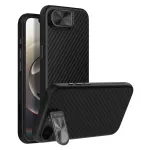Nillkin CarboProp Magnetic apsauginis dėklas su kameros dangteliu ir atlenkiama kojelė, skirtas iPhone 16e / 17e &ndash; juodas