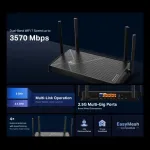 TP-Link Archer BE3600 belaidis mar&scaron;rutizatorius 2,5 Gigabit Ethernet dviejų juostų (2,4 GHz / 5 GHz) juodas