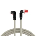 EFB Elektronik K4137GR.2 Cat.6A S/FTP LSZH komutacinis kabelis, Draka UC900 TM21, 2x90&deg;, 2 m, pilkas