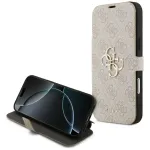GUESS Book 4G Metal Logo folio dėklas, skirtas iPhone 18 Pro Max / 17 Pro Max &ndash; rožinis