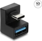 Delock USB 3.2 Gen 2 Type-C male to USB-A female adapter, U-shape, 10 Gbps, juodas