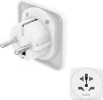 Hama kelioninis adapteris Type E & F, 3 polių, universalus, i&scaron; viso pasaulio į Europą, baltas 00137246