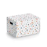 Zeller Dots dėžė daiktams laikyti balta su ta&scaron;keliais 25 x 35 x 20 cm 14475