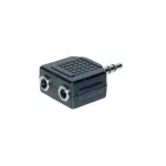exertis Connect garso skirstytuvo kabelis - 3,5 mm stereo vyri&scaron;kas į 2x moteri&scaron;kus, 0,2 m, juodas 64650