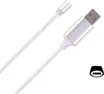 CYOO Flow Light Magnet USB Type-C kabelis 1 m, baltas, LED įkrovimo ir duomenų sinchronizavimo, CY121476