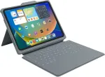B2Bworkplace Smart Rugged klaviatūros dėklas su Smart Connector iPad 11 (2025) ir 10.9 (2022), pilkas/permatomas, QWERTZ