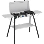 Campingaz Camping Kitchen 2 Multi Cook Plus, dujinė viryklė pilka, 2 kaitvietės 2x 1,8 kW + kepsninė 0,9 kW, modelis 2025