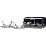Ritzenhoff & Breker BARISTA kapučino rinkinys, 4 dalių, skaidraus stiklo, 220 ml puodeliai, galima plauti indaplovėje 822021