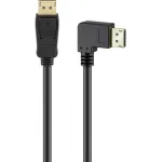Kabelis DisplayPort Ki&scaron;tukas 90&deg; > DisplayPort Ki&scaron;tukas, 8K / 144Hz (juodas, 2 m, 1 Ki&scaron;tukas 90&deg; &scaron;oninis, 54 Gbit/s, DisplayPort 2.0 / 2.1)