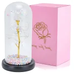 Amžina rožė stikle Extralink Home, balta LED &scaron;viesa