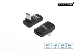 MicroConnect USB4-CCFAS90-240W Premium USB4 Gen 3x2 USB-C horizontalus 90&deg; adapteris, 240 W, 40 Gbps