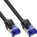InLine Patch laidas plonas, Cat.6A, S/FTP, TPE (LSZH) lankstus, PoE, juodas, 0,5 m